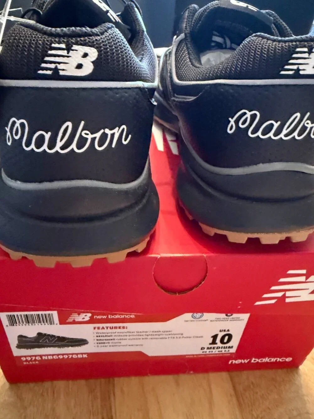 NWT Malbon Golf New Balance Men’s Golf Sneaker 997G Black Drop 10D Medium